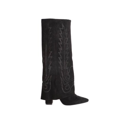JAIMY Danthe diamond suede boots black