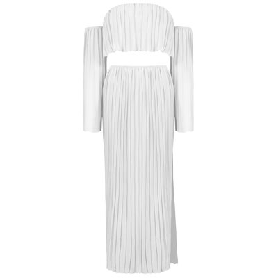 JAIMY Brinley plisse set white