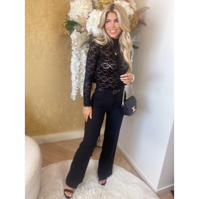 JAIMY Hilke lace turtleneck top black