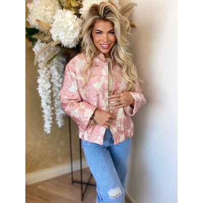 JAIMY Solange jacquard bomber light pink