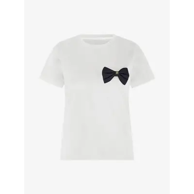 NIKKIE Bow tie T-shirt star white