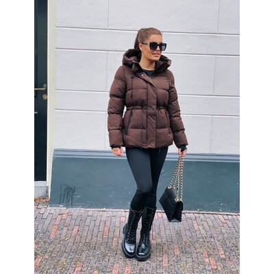 JAIMY Thom short puffer jacket chocolate