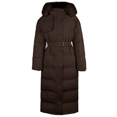 JAIMY Finley belted puffer jacket brown