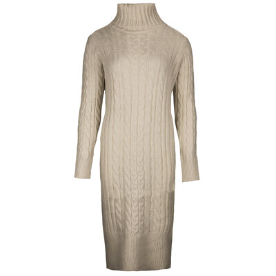 JAIMY Cable knit midi dress beige