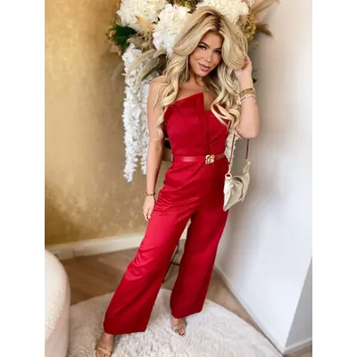 JAIMY Samaria jumpsuit included rose belt red
