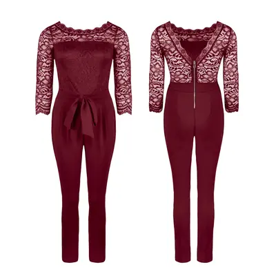 JAIMY Lace 2 ways to wear jumpsuit bordeaux