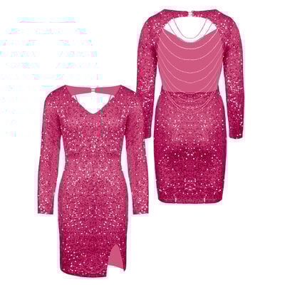 JAIMY Emery open back sequin dress fuchsia