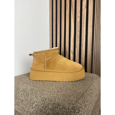 JAIMY Winter platform booties- real leather camel