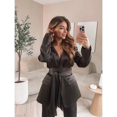 JAIMY Sereno silk pantalon choco