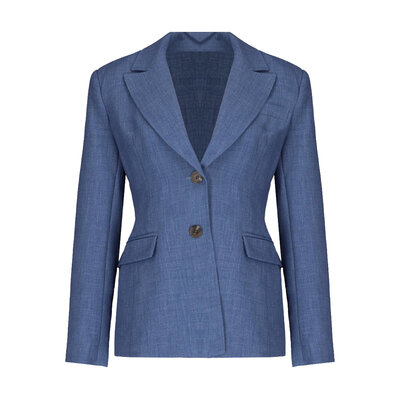 JAIMY Lourdes linnen look fitted blazer dark blue