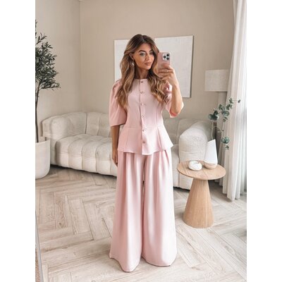 JAIMY Victoria puff sleeve top rose