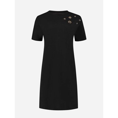 NIKKIE Eyelet tee dress black