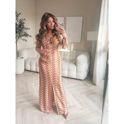 JAIMY Ocean printed dress coral