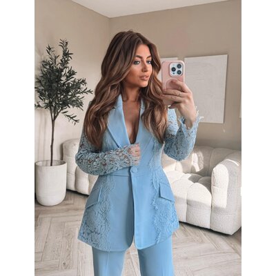 JAIMY Limited Lace & Tailor blazer powder blue