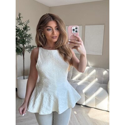 JAIMY Talita peplum top creme