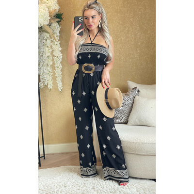 JAIMY Matilda printed jumpsuit black