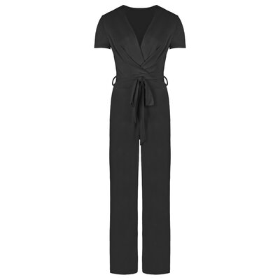 JAIMY Aubree short sleeve travel jumpsuit black