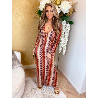 JAIMY Claire aztec print dress bordeaux