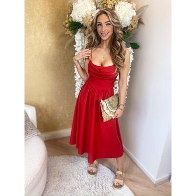 JAIMY Marly midi dress red
