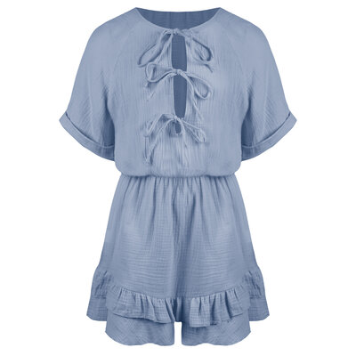 JAIMY Kate cotton playsuit light blue