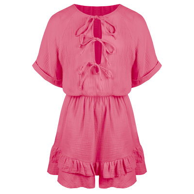 JAIMY Kate cotton playsuit pink