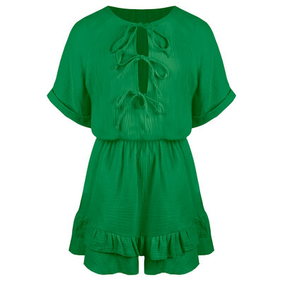 JAIMY Kate cotton playsuit green