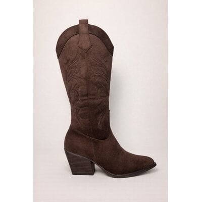 JAIMY Rikki suedine cowboy boots choco