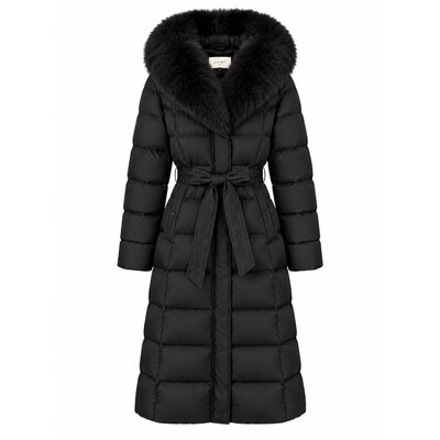 JAIMY Vilo belted faux fur jacket black