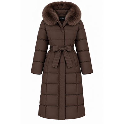 JAIMY Berend faux fur puffer jacket chocolate