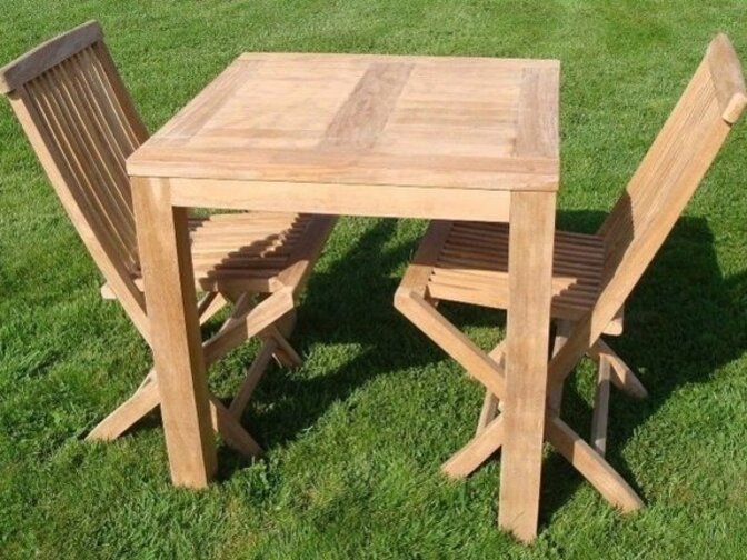 Teak houten tuintafel vierkant Venice 80cm