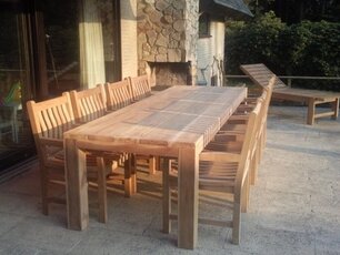 Teak houten tuintafel Napoli 300cm