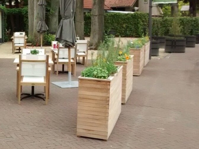 Teak plantenbak 40x150x80cm