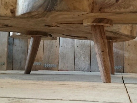 Ronde houten salontafelpoot (per stuk)
