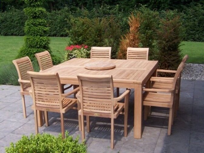 Teakhouten tuintafel vierkant Venice 160cm