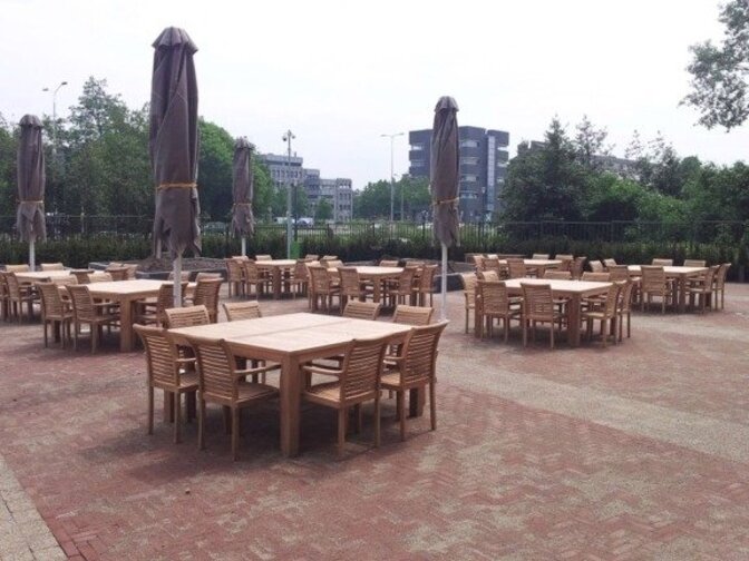 Teakhouten tuintafel vierkant Venice 160cm