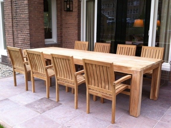 ozon ijs koppeling Teak houten tuintafel Napoli 300cm - Puurteak Meubelen