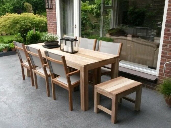 Teak tuintafel Napoli 80x220cm