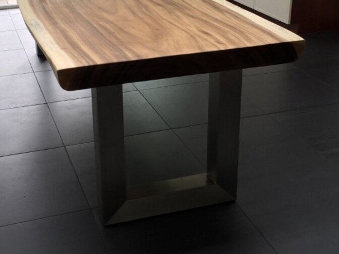 Metalen tafel poot U - RVS (per set)