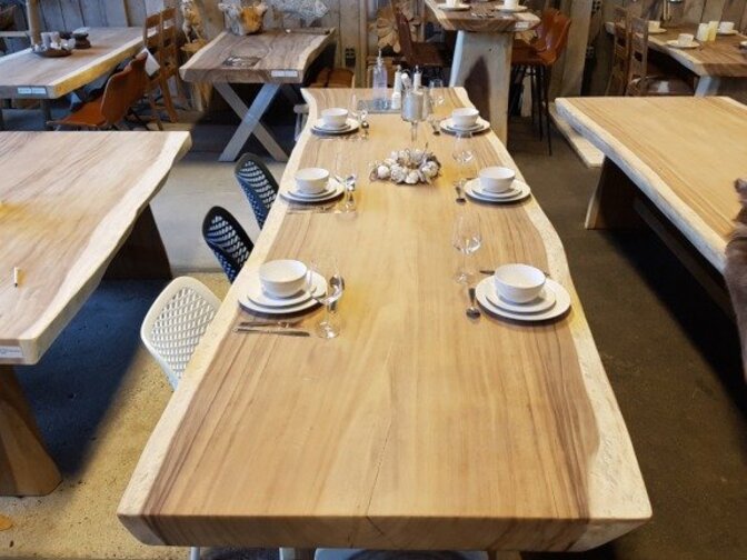 Boomstam tafel 360cm