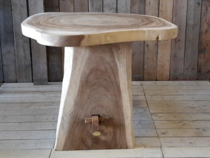 Bartafel boomstamtafel rond - A-poot