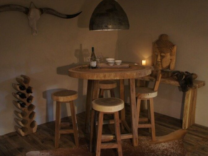 Bartafel boomstamtafel rond - 4 poten