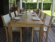 Teak tuintafel 100x250 met 6 batyline tuinstoelen