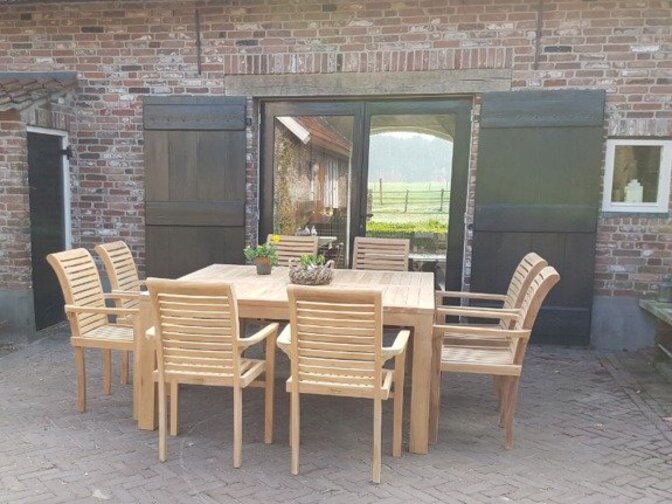 8 persoons tuinset Venice 160 met 8 stoelen Lucca