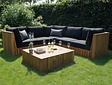 Loungeset teakhout Capri 5-modules met tafels