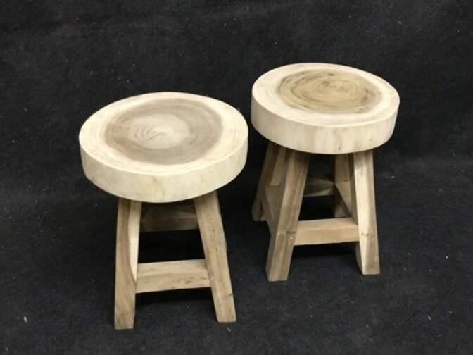 Boomstam kruk - rond - 48cm