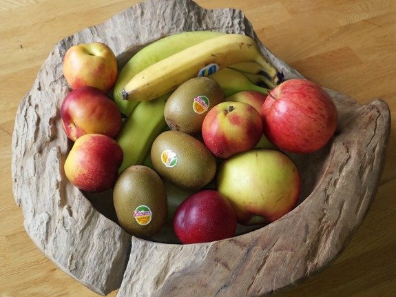 Houten fruitschaal 30cm Puurteak Tuinmeubelen