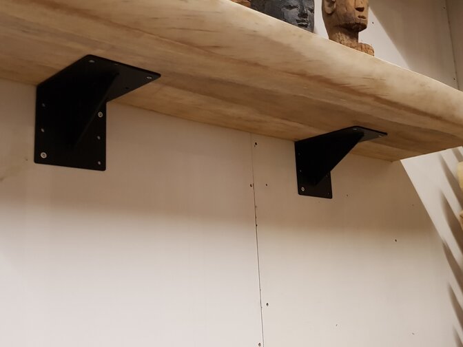 Metalen hoeksteun - zwart 15x20cm - per stuk