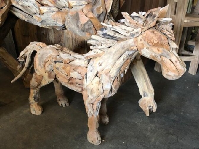 Houten Veulen staand - klein L130cm