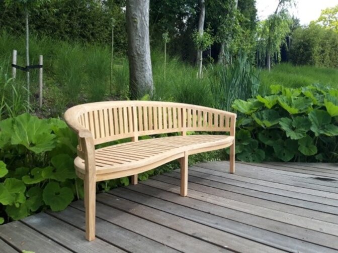 Teak tuinbank rond Washington 225cm