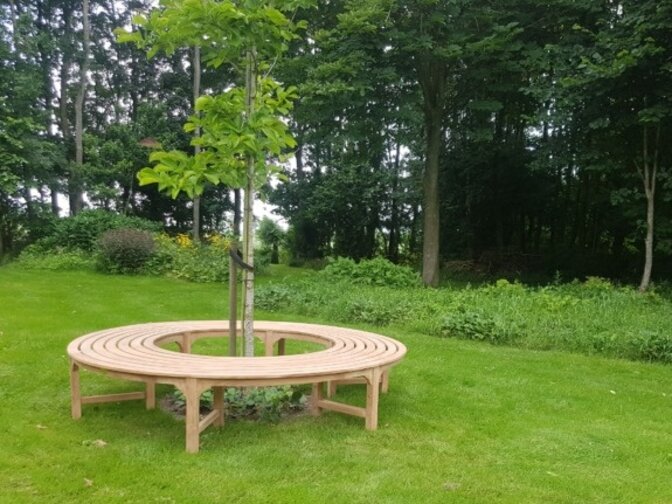 Teak boombank zonder rugleuning 220cm